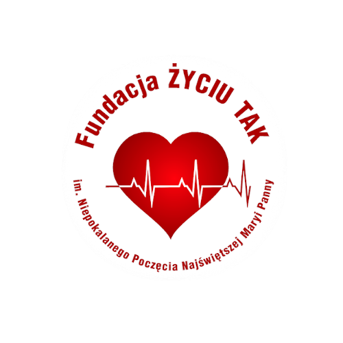 Logo Fundacji „ŻYCIU TAK” – czerwone serce z zapisem EKG