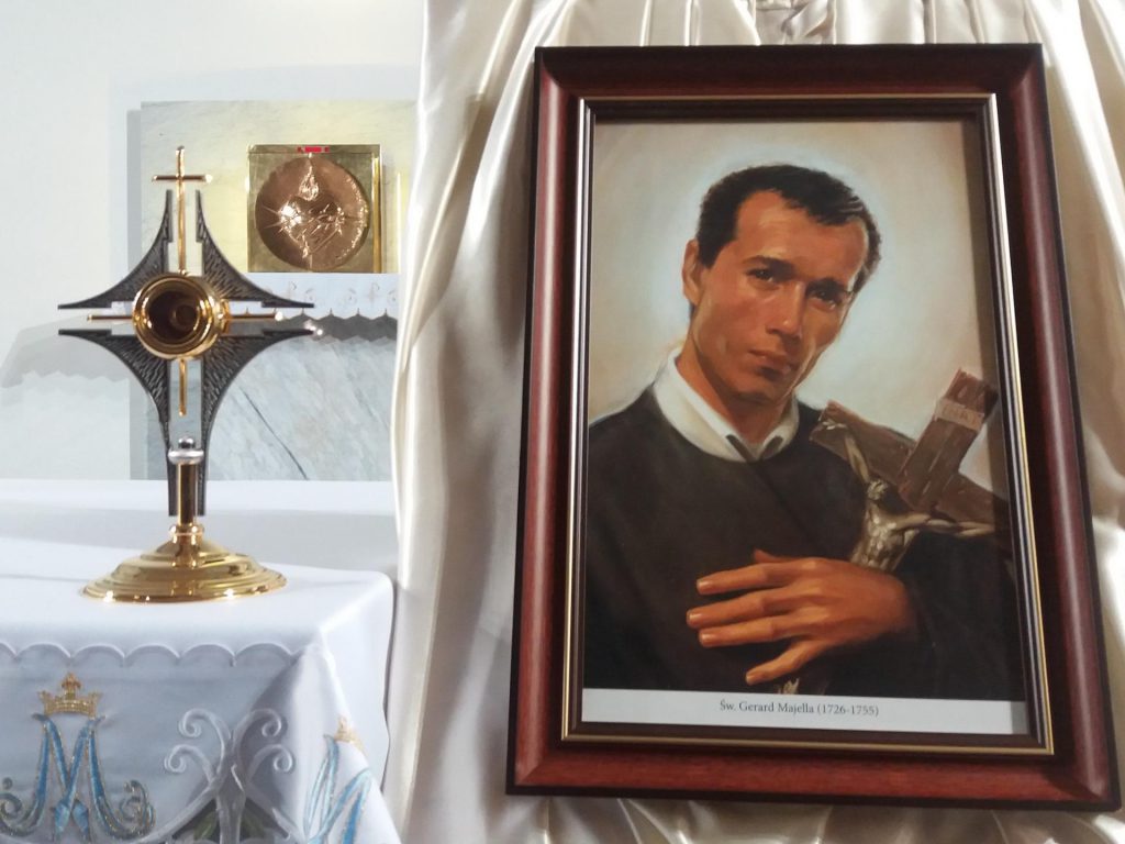 Obraz św. Gerarda Majella oraz relikwiarz 